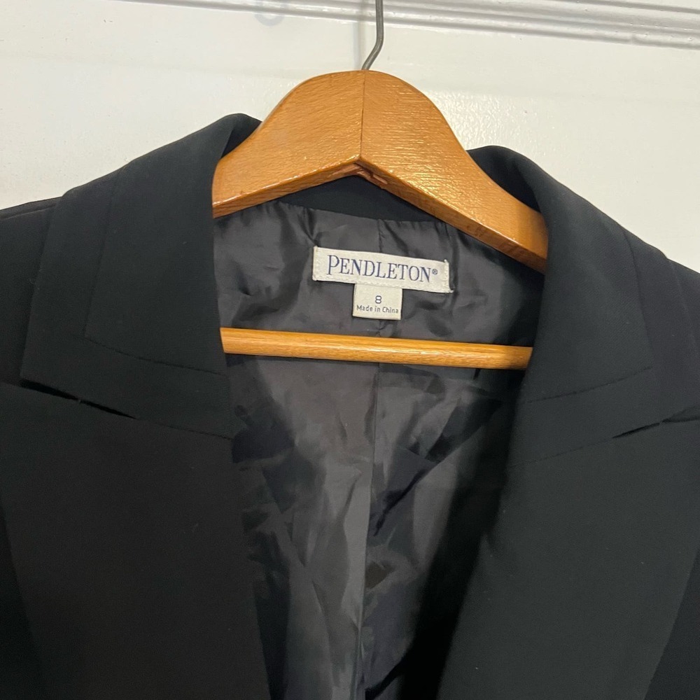 Pendleton Black One Button Blazer 8 - image 2